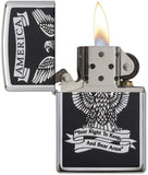 Zippo America Eagle Right to Bear Arms High Polish Chrome 28290