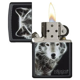 Zippo White Wolf Black Matte 28303