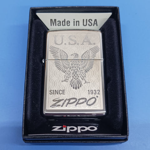 Zippo USA Since 1932 High Polish Chrome 28357