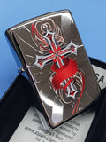 Zippo Cross with Red Accents High Polish Chrome 28526