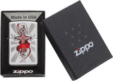 Zippo Cross with Red Accents High Polish Chrome 28526