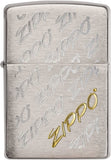 Zippo Script Brushed Chrome 28642