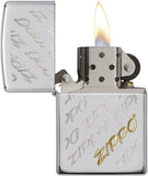 Zippo Script Brushed Chrome 28642