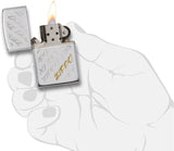 Zippo Script Brushed Chrome 28642