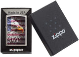 Zippo Eagle and Flag Brushed Chrome 28652