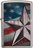 Zippo Retro Star and Flag Brushed Chrome 28653