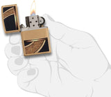 Zippo Gold and Black Circle Brushed Brass 28673