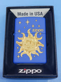 Zippo Sun, Moon and Stars Royal Blue Matte 28791
