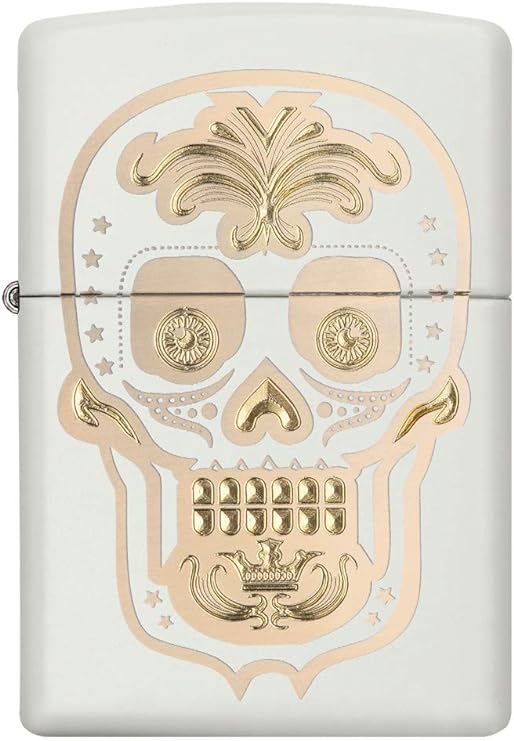 Zippo Sugar Skull White Matte 28792 Choice Collection - Free