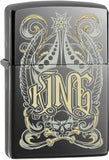 Zippo King with Skull and Crossbones Black Ice 28798
