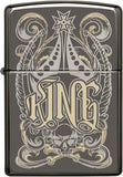 Zippo King with Skull and Crossbones Black Ice 28798