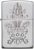 Zippo Fleur-de-lis Crown with Swarovski Crystals High Polish Chrome 28805