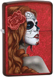 Zippo Day of the Dead Girl Candy Apple Red 28830