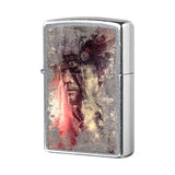 Zippo American Indian with Headdress Street Chrome 28868