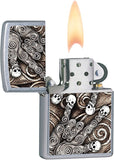 Zippo Skull Hands Rock On Street Chrome 28869