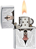 Zippo Cross-adorned Skull High Polish Chrome 28874