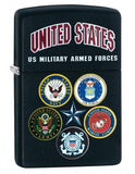 Zippo U.S. Military Armed Forces Black Matte 28898