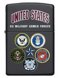 Zippo U.S. Military Armed Forces Black Matte 28898