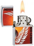 Zippo Harley Davidson Pocket Lighter, Red Wings/Chrome 28977
