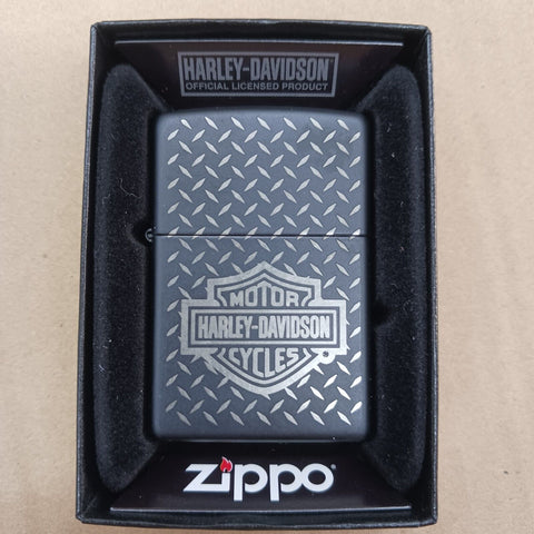 Zippo Harley Davidson Black Matte Laser Engrave 28983