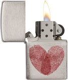 Zippo Heart Thumbprints Brushed Chrome 29068