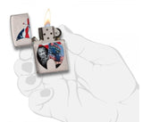 Zippo Flame Collage Brushed Chrome 29075
