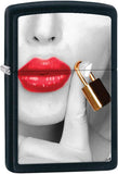 Zippo Red Lipstick Lock Black Matte 29089
