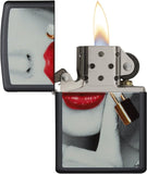 Zippo Red Lipstick Lock Black Matte 29089