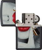 Zippo Red Lipstick Lock Black Matte 29089
