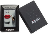 Zippo Red Lipstick Lock Black Matte 29089