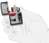 Zippo Red Lipstick Lock Black Matte 29089