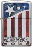 Zippo US Flag Fusion High Polish Chrome 29095
