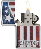 Zippo US Flag Fusion High Polish Chrome 29095