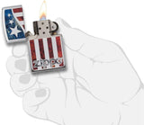 Zippo US Flag Fusion High Polish Chrome 29095