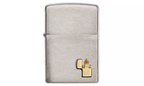 Zippo Gold Emblem Brushed Chrome 29102
