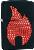 Zippo Red Flame Emblem Black Matte 29106