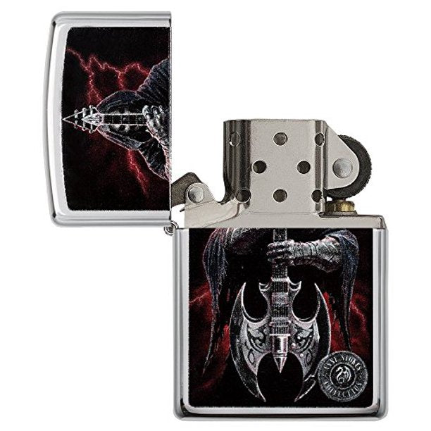 Zippo Anne Stokes Reaper Candle Lighter - Black Matte Gothic Design Pocket Lighter