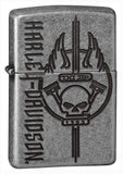 Zippo Harley-Davidson Skull Armor Antique Silver Plate  29280
