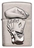 Zippo Full House Emblem Brushed Chrome 29396