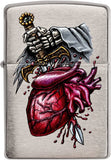 Zippo Goth Broken Heart Brushed Chrome 29406