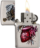 Zippo Goth Broken Heart Brushed Chrome 29406