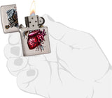 Zippo Goth Broken Heart Brushed Chrome 29406
