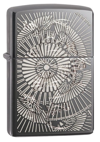 Zippo Asian Floral Black Ice 29421