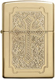 Zippo Armor Eccentric Cross High Polish Brass 29436