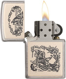 Zippo Scrimshaw Liberty Eagle Emblem Brushed Chrome 29517