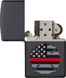 Zippo Red Flag Firefighter black Matte Pocket Lighter 29553