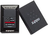 Zippo Red Flag Firefighter black Matte Pocket Lighter 29553