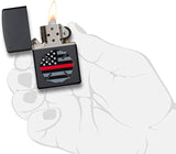 Zippo Red Flag Firefighter black Matte Pocket Lighter 29553
