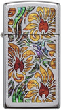 Zippo Slim Fusion Floral High Polish Chrome 29702
