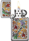 Zippo Slim Fusion Floral High Polish Chrome 29702